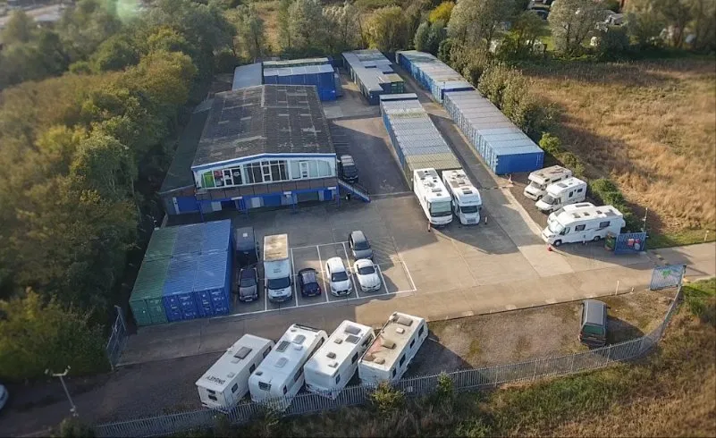 Aerial view of Burnham Storage facility